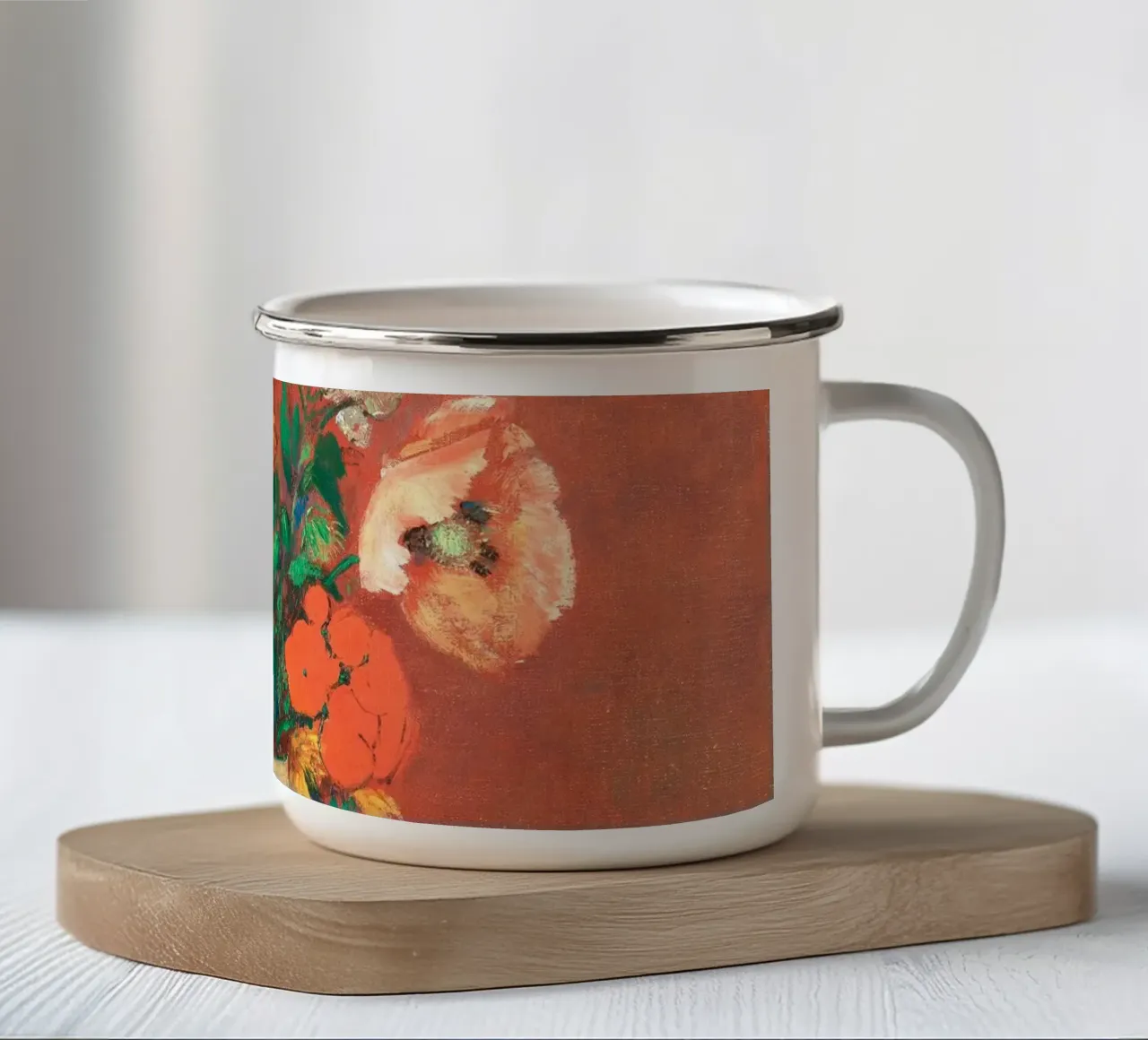 Bouquet in a Chinese Vase by Odilon Redon tazza in smalto da apoloprints