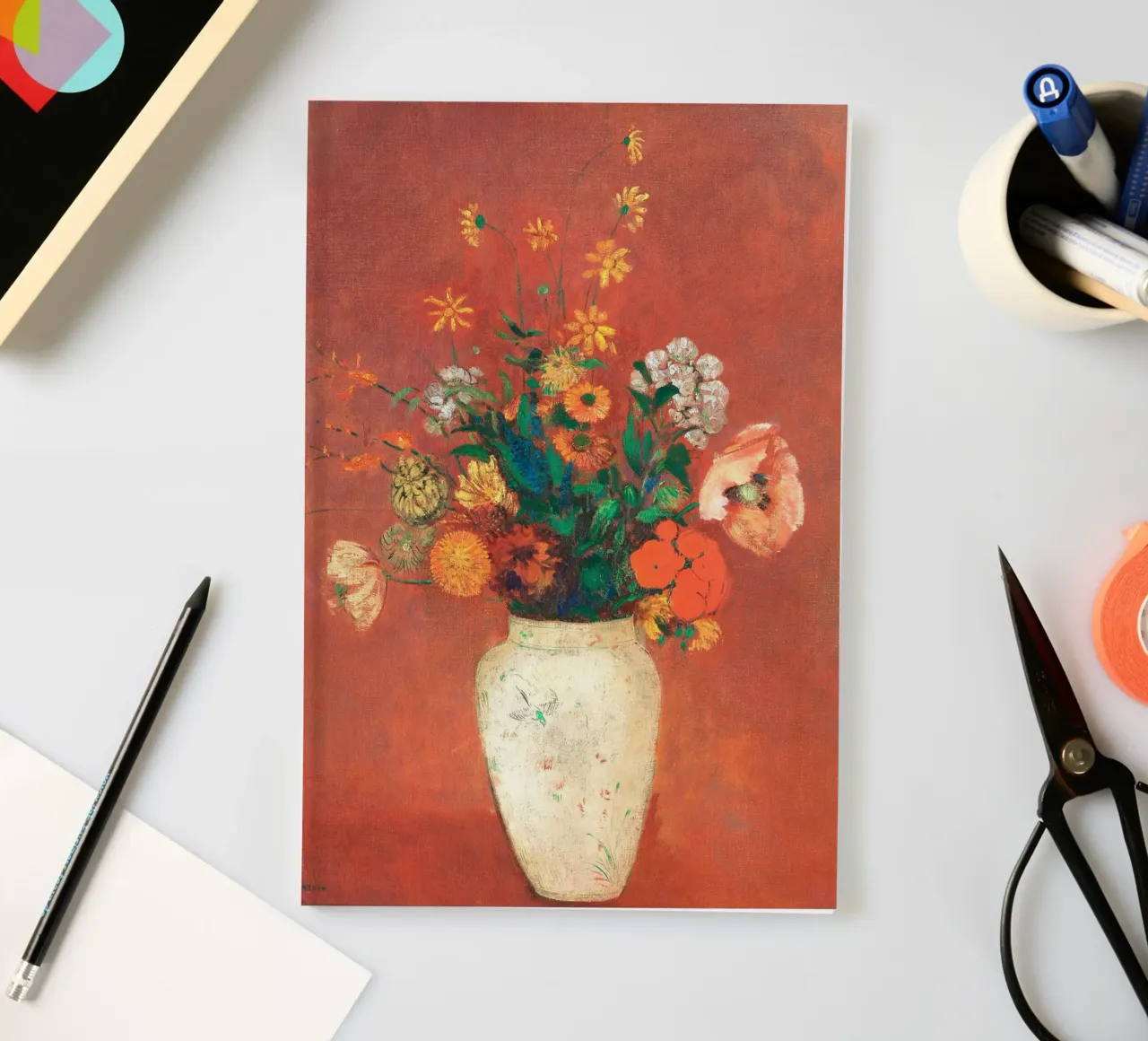 Bouquet in a Chinese Vase by Odilon Redon notebook by apoloprints