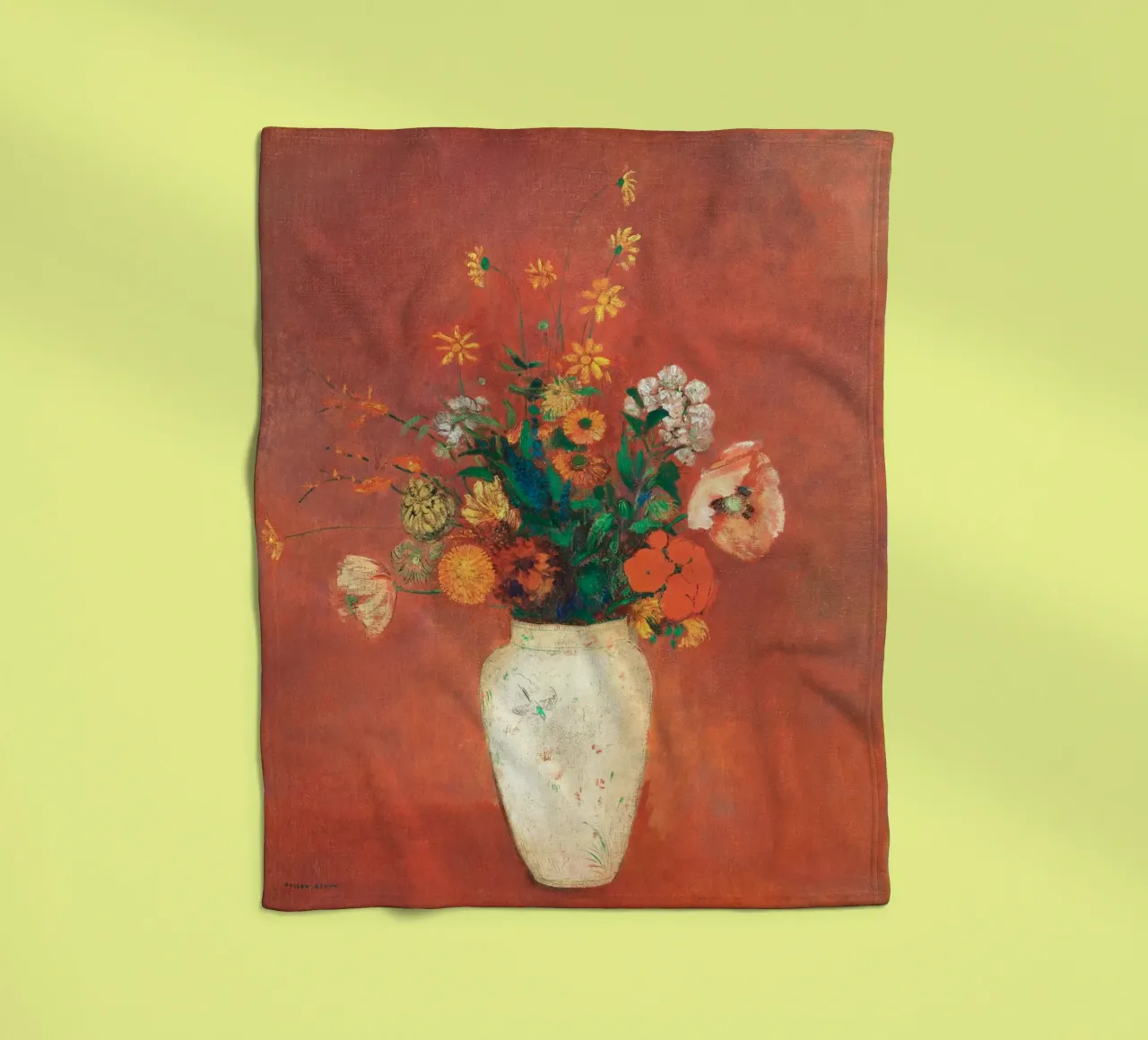 Bouquet in a Chinese Vase by Odilon Redon coperta in pile da apoloprints