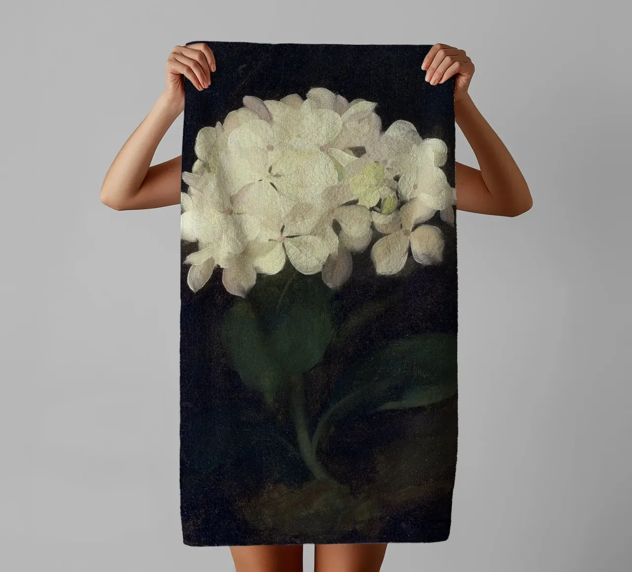 White Hydrangea Flower asciugamano da bagno da apoloprints