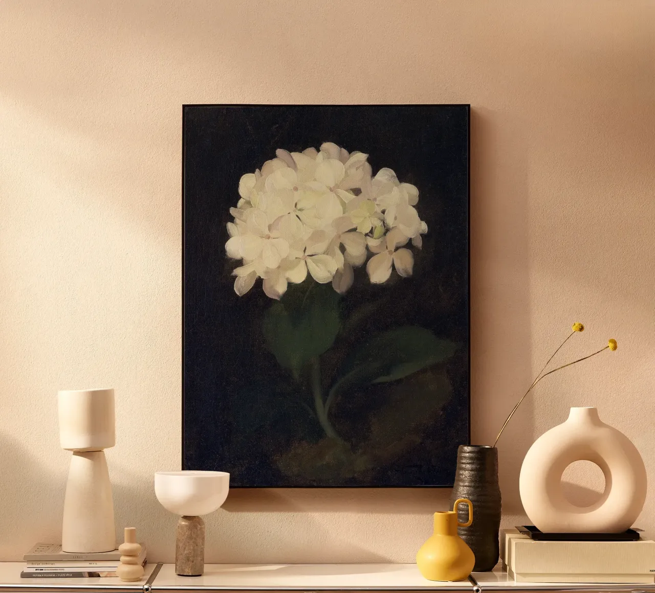 White Hydrangea Flower plexiglass da apoloprints