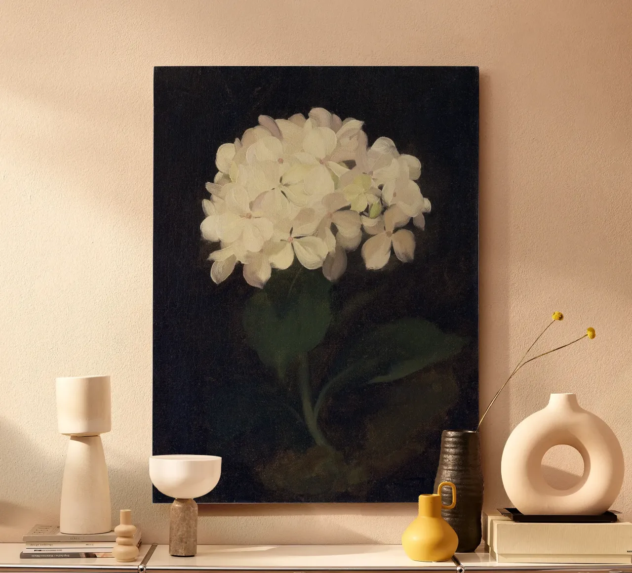 White Hydrangea Flower alluminio dibond da apoloprints