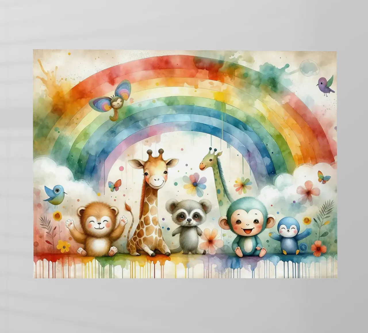 Arcobaleno con animali gioiosi pellicola backlit da Chromatic Fusion Studio