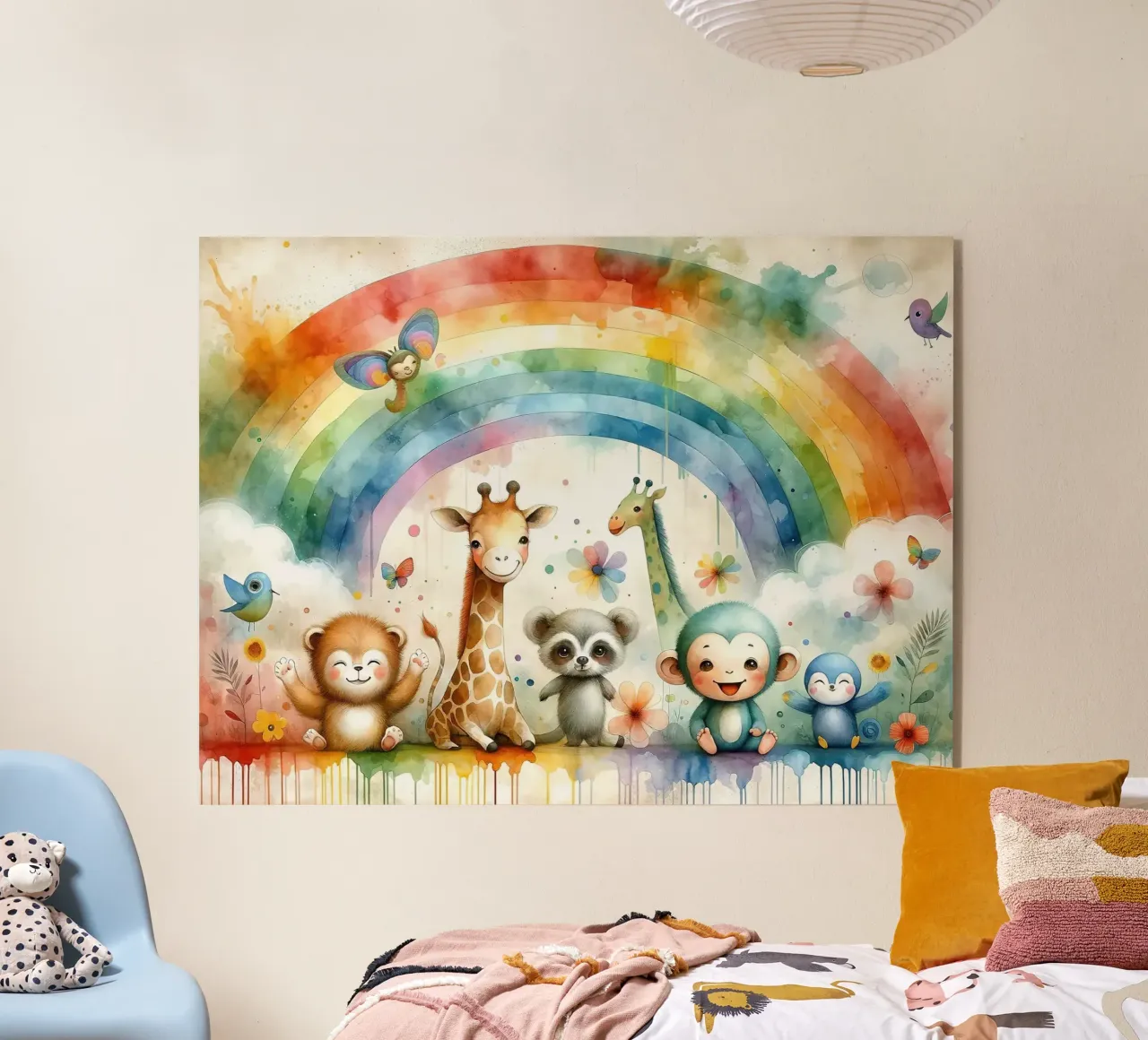 Arcobaleno con animali gioiosi plexiglass da Chromatic Fusion Studio