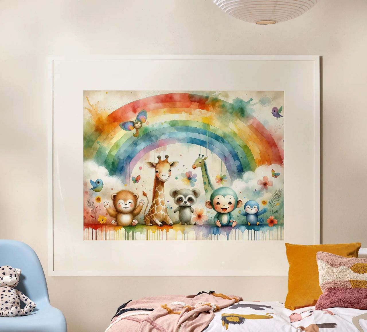 Arco iris con animales alegres hahnemühle de Chromatic Fusion Studio