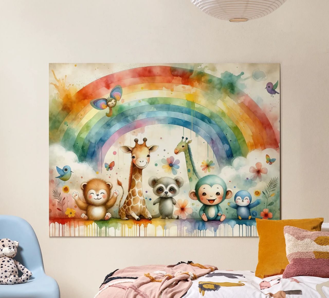 Arco iris con animales alegres hahnemühle de Chromatic Fusion Studio