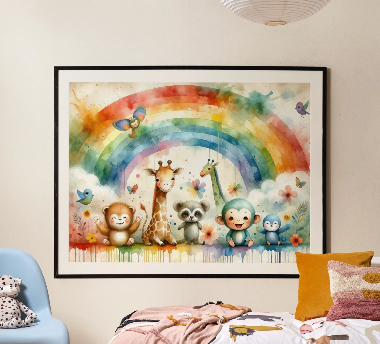 Arco iris con animales alegres hahnemühle de Chromatic Fusion Studio