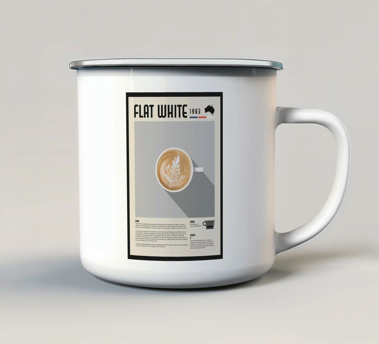 caffè latte art flat white tazza in smalto da John C Labut