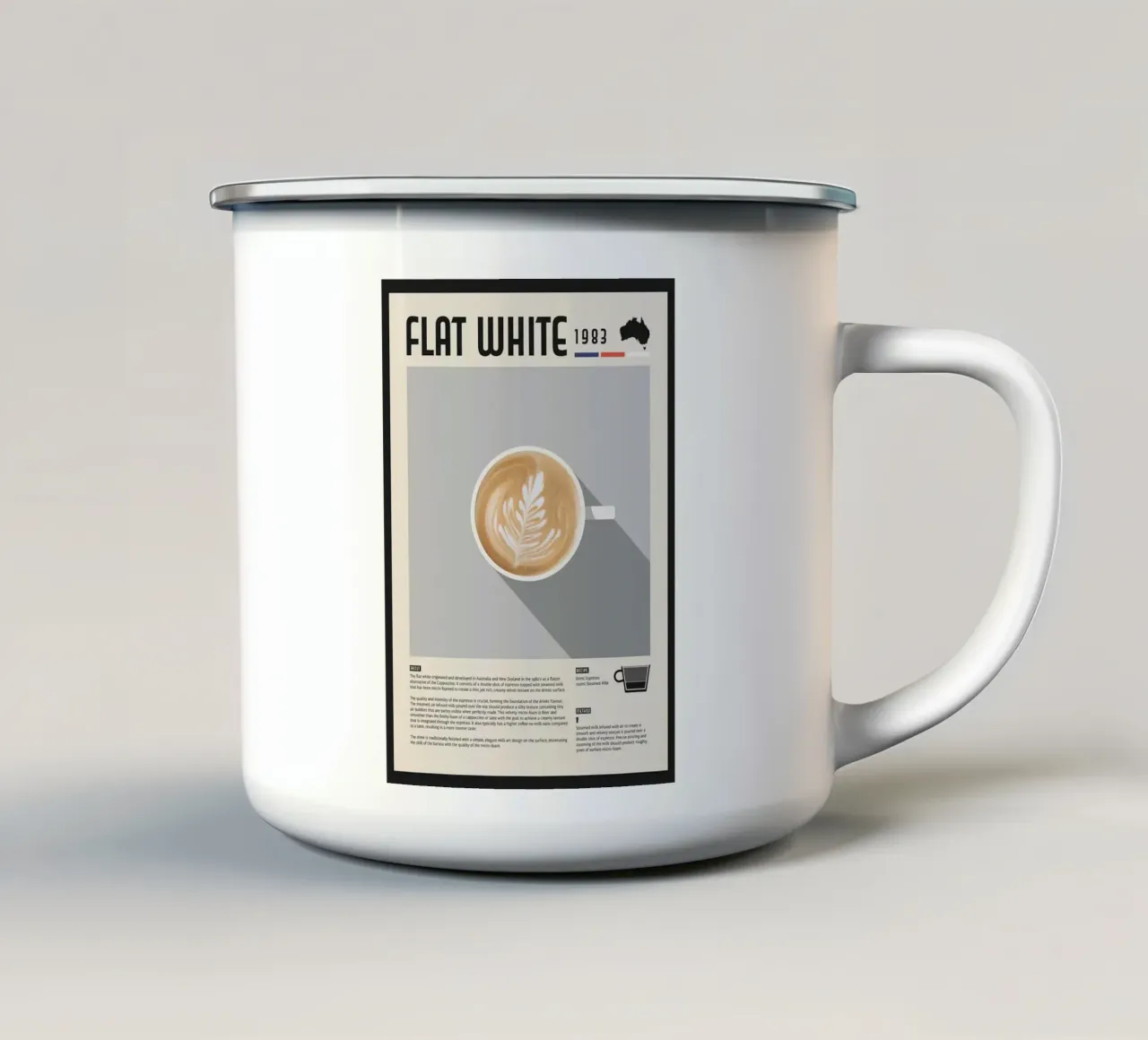 caffè latte art flat white tazza in smalto da John C Labut