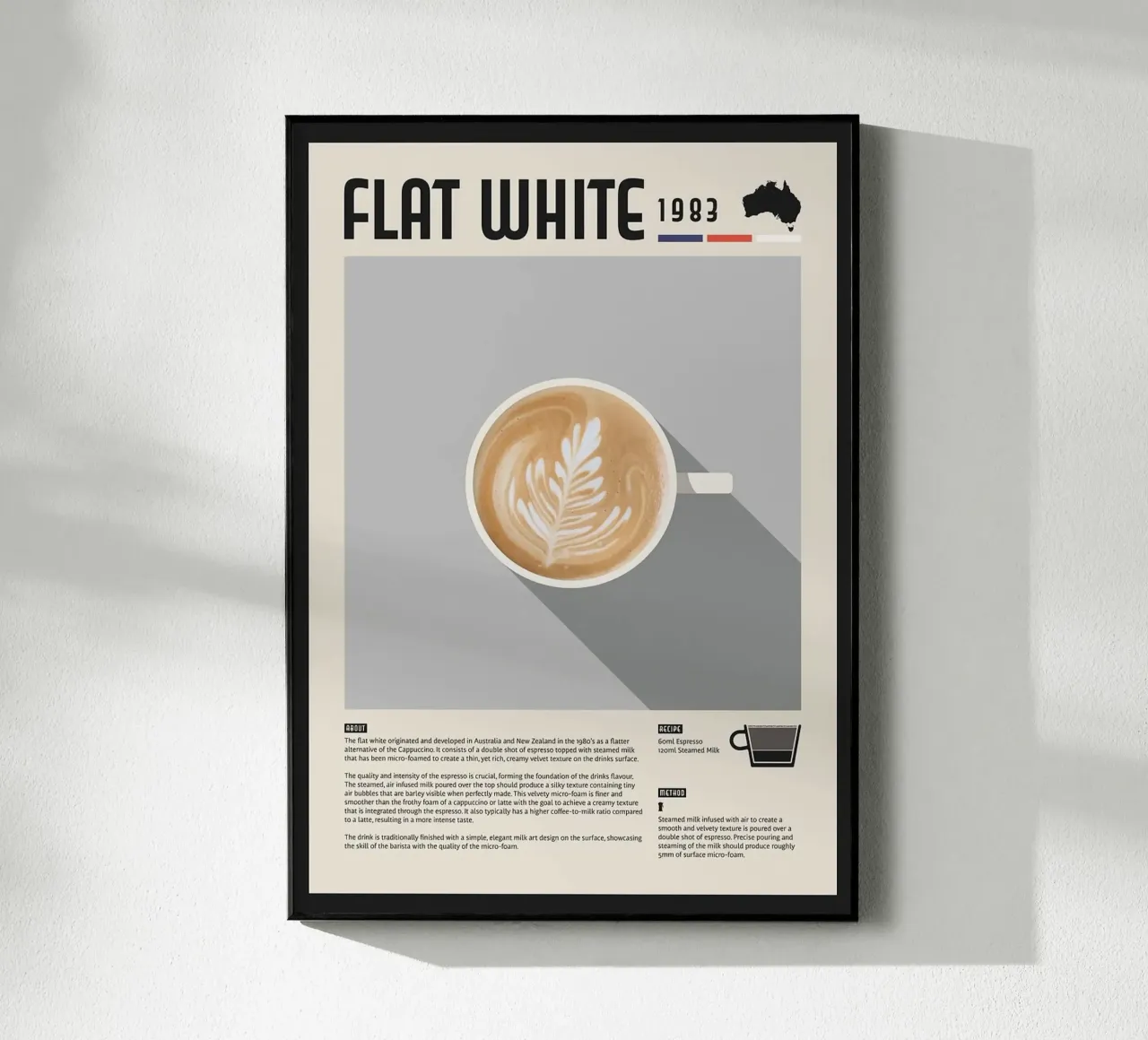 koffie latte art flat white acryl van John C Labut