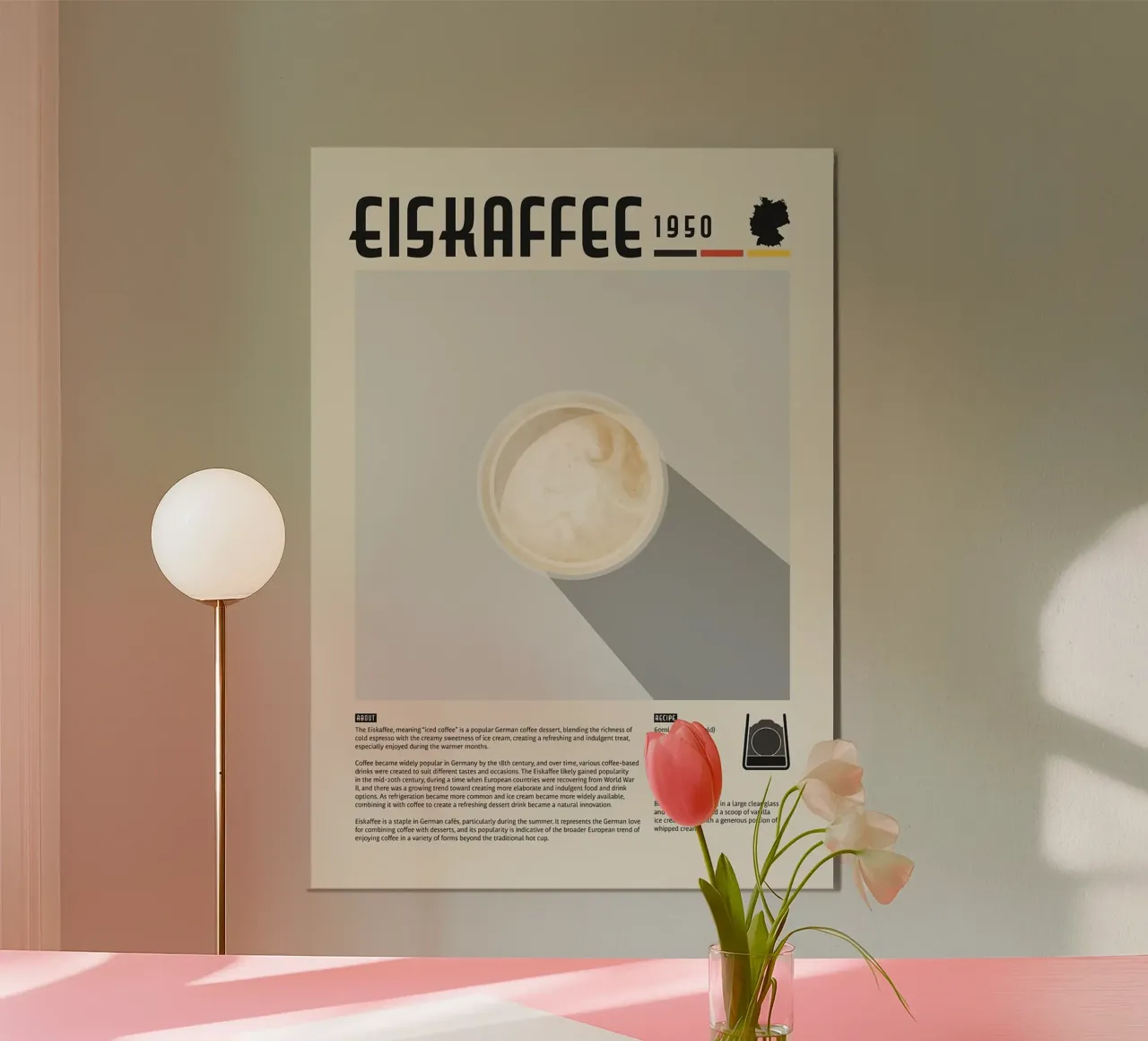 ijskoffie poster van John C Labut