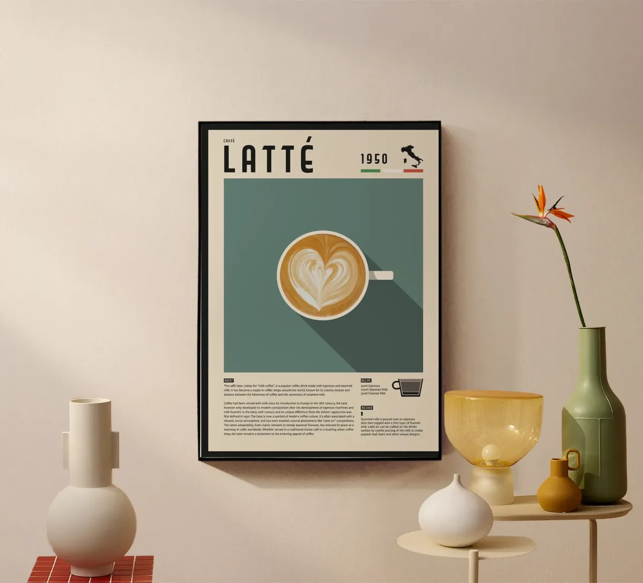 coffee latte acrylic glass by John C Labut