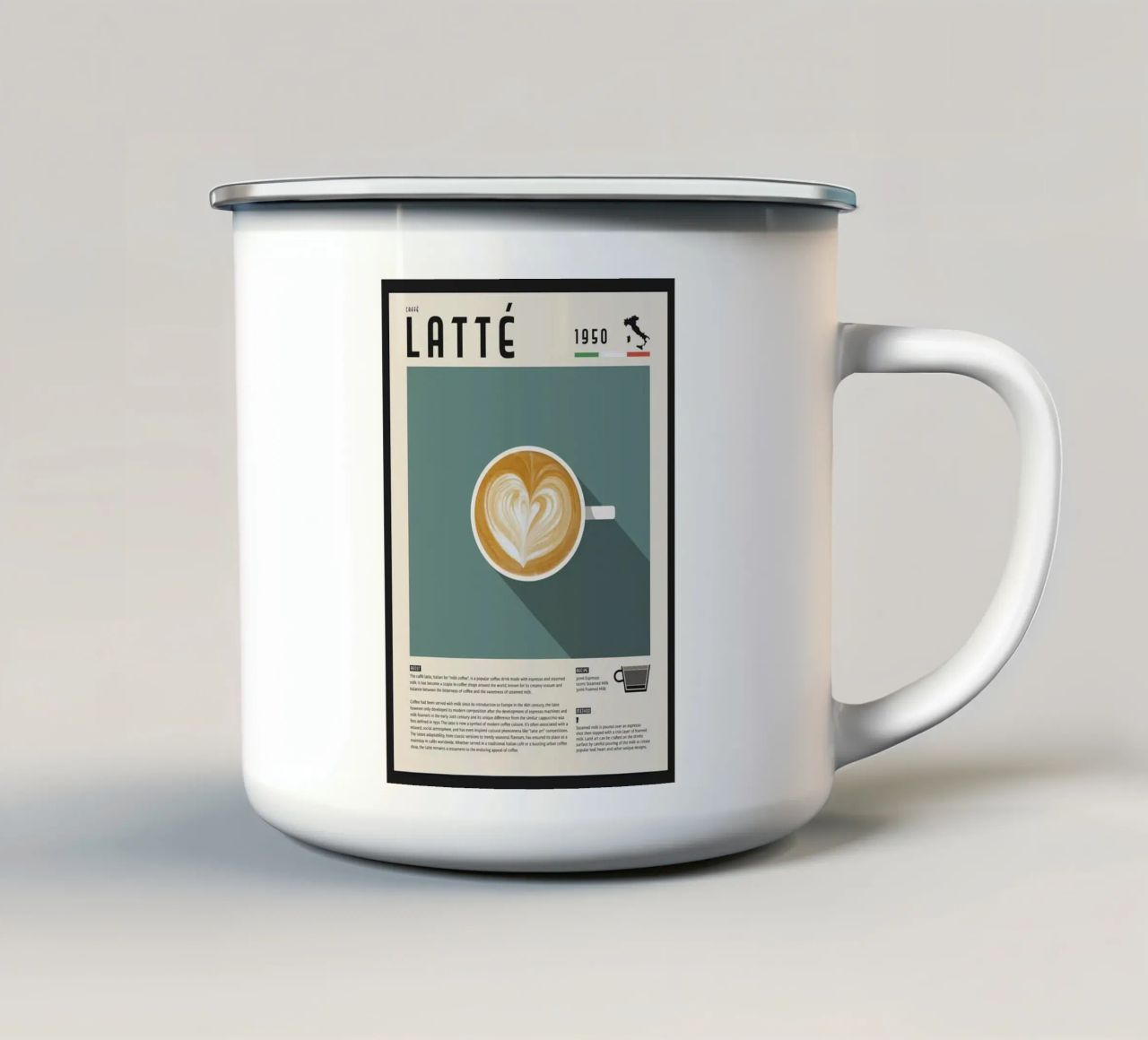 tazza di caffè macchiato tazza in smalto da John C Labut