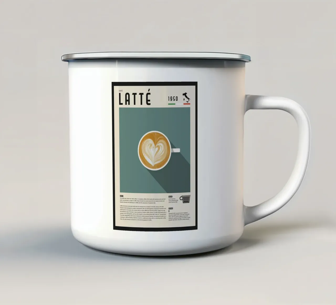 taza de café con leche taza de esmalte de John C Labut
