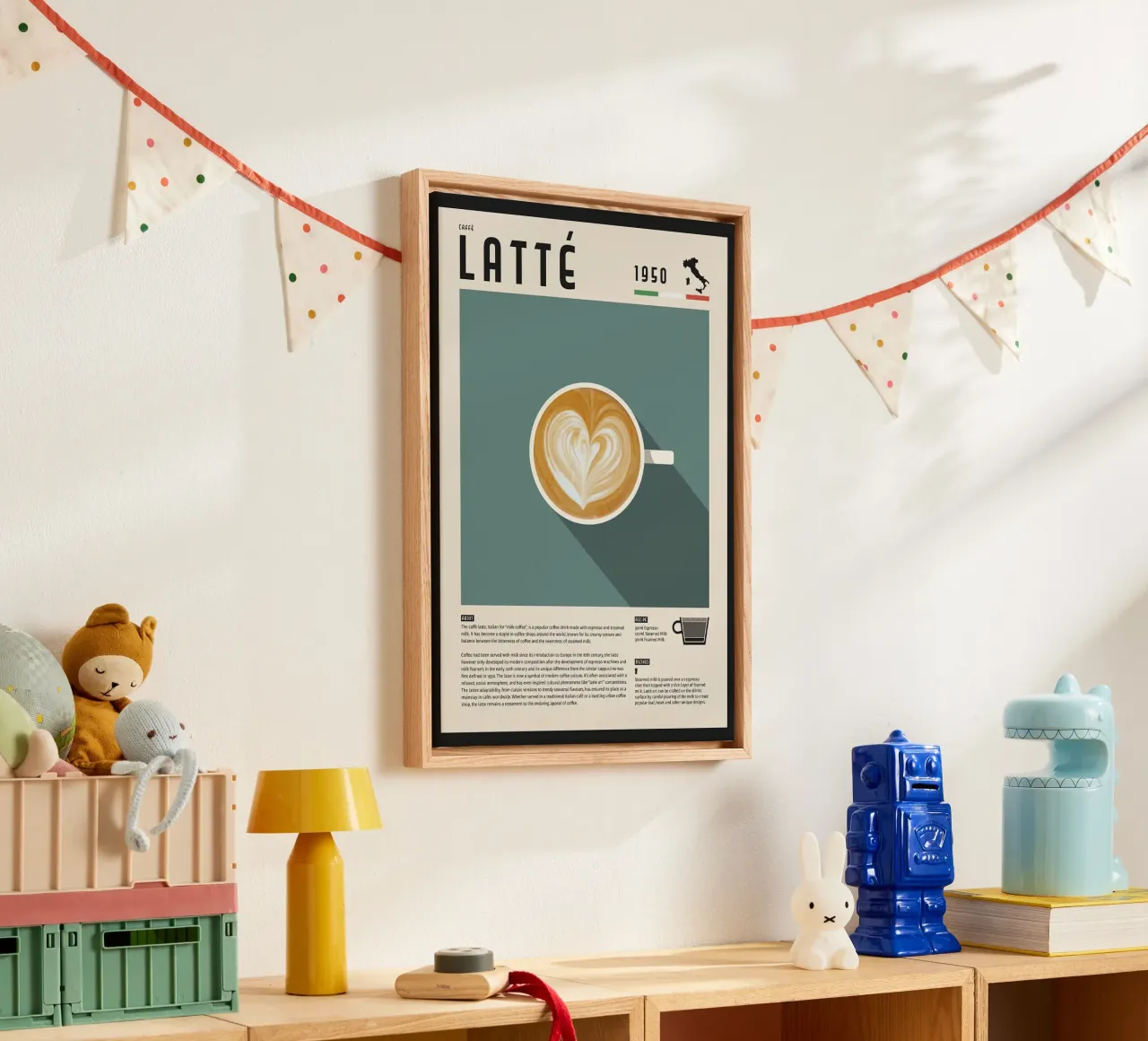tazza di caffè macchiato tela con Cornice a cassetta da John C Labut