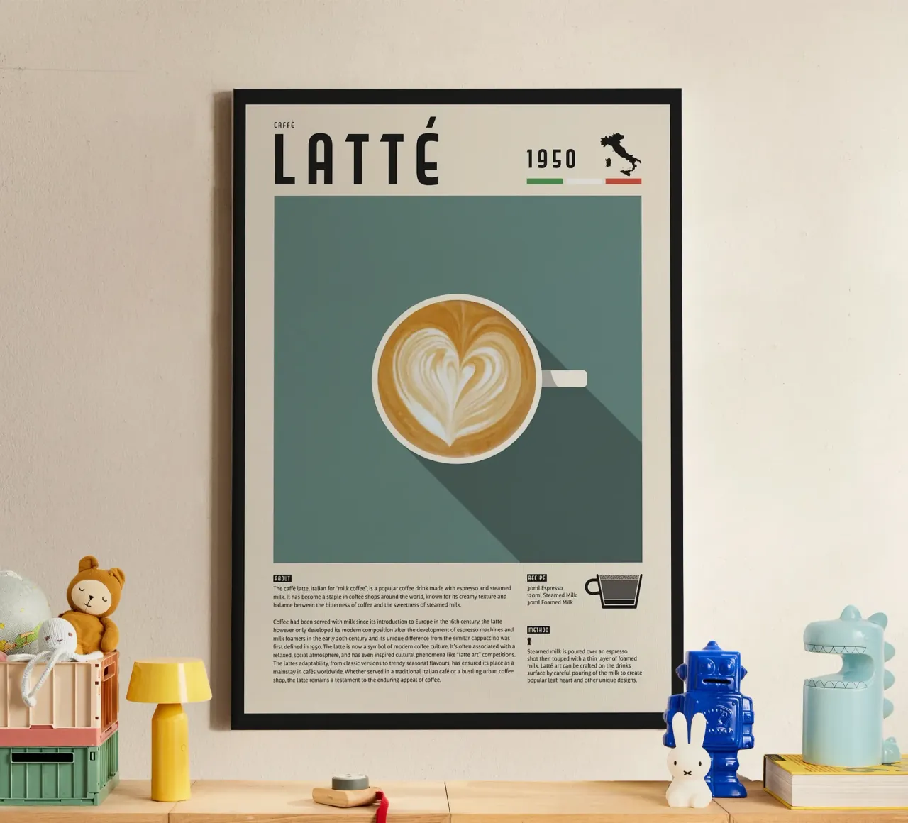 tazza di caffè macchiato tela con Cornice a cassetta da John C Labut