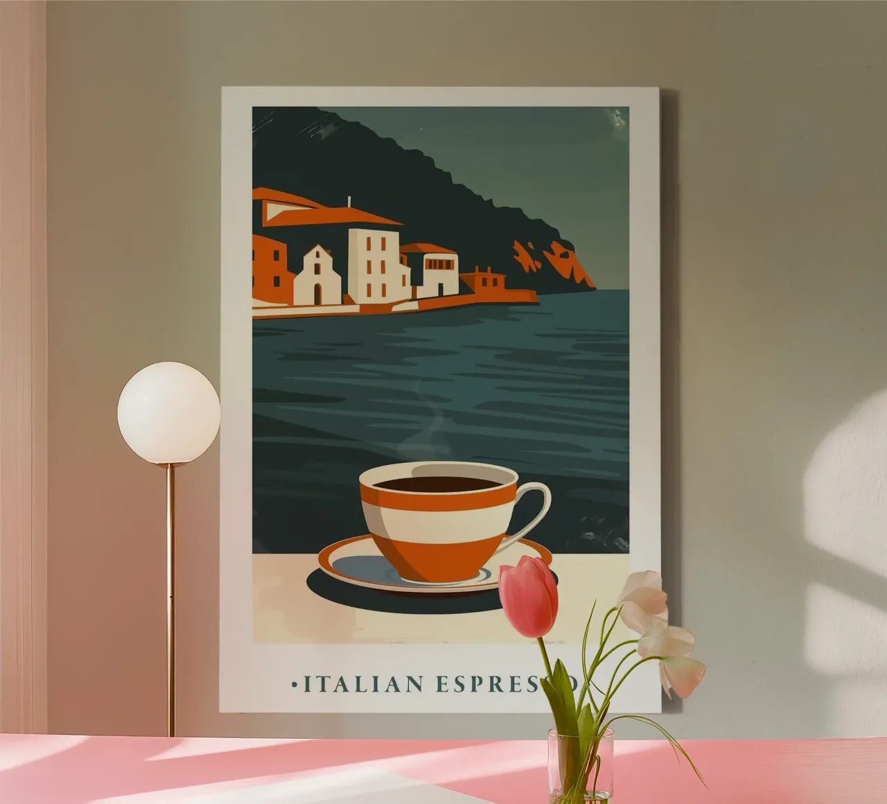 caffè espresso tela con Cornice a cassetta da John C Labut