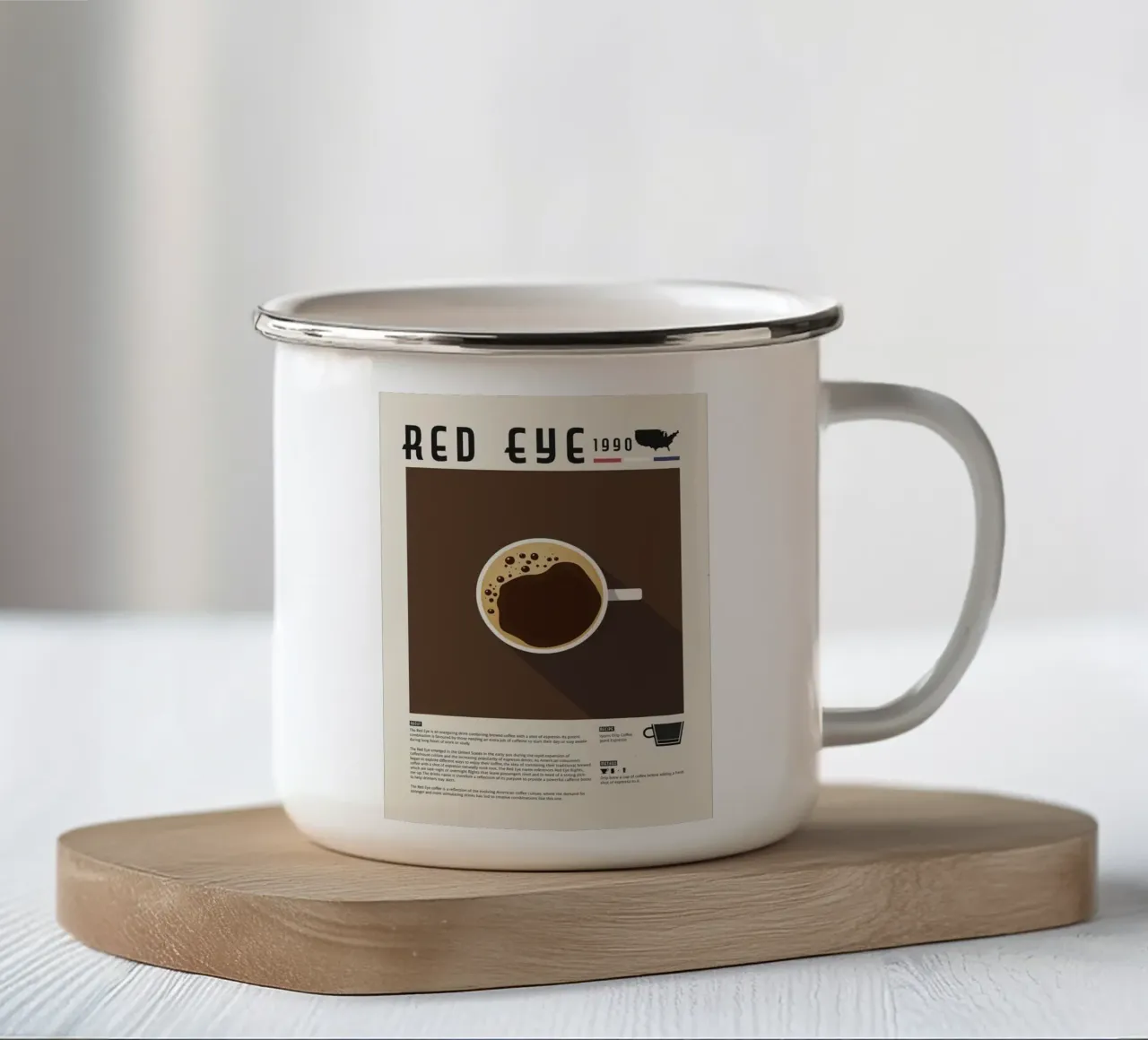 caffè dell'occhio rosso tazza in smalto da John C Labut