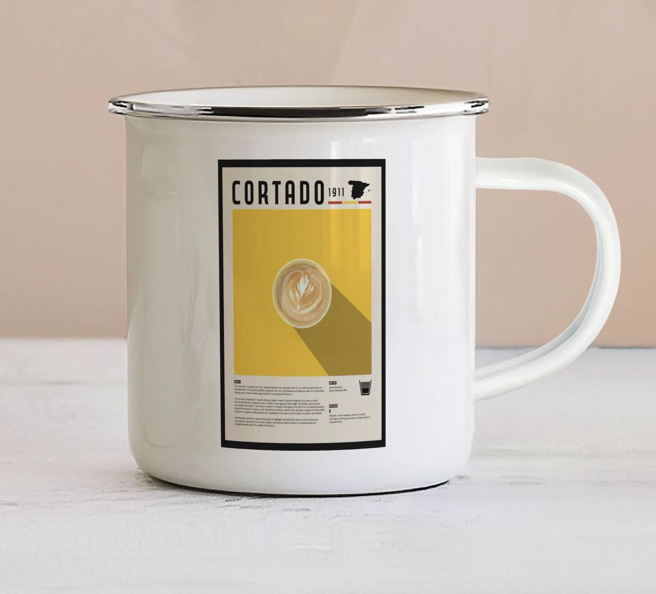 caffè cortado tazza in smalto da John C Labut