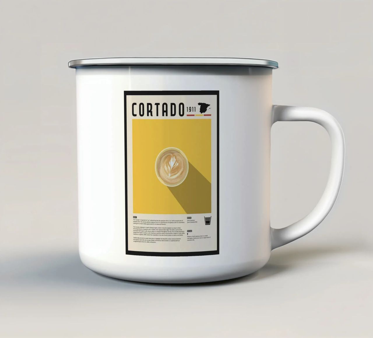 caffè cortado tazza in smalto da John C Labut