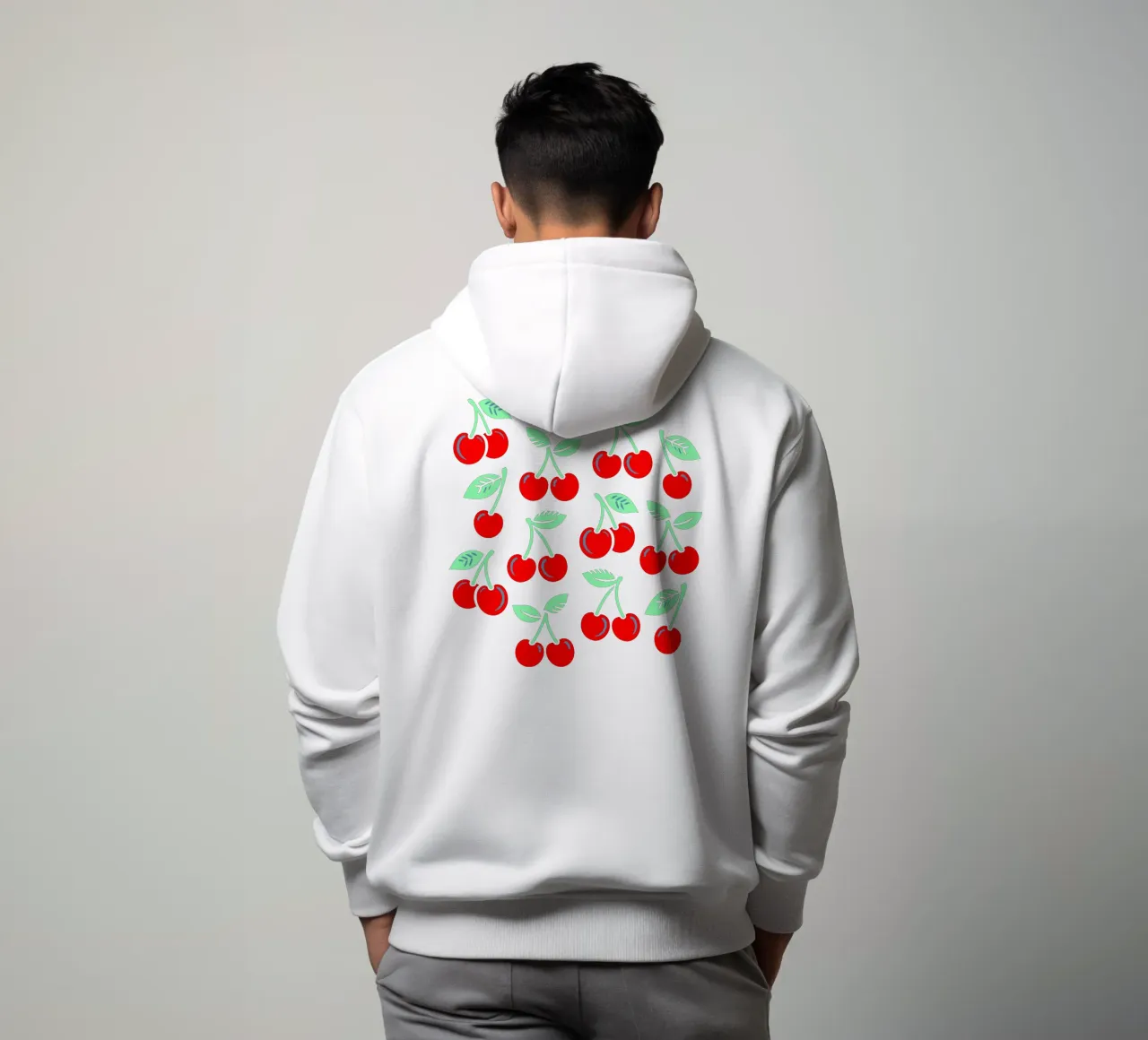 Cherries Denim Blue hoodie by SilverPegasus