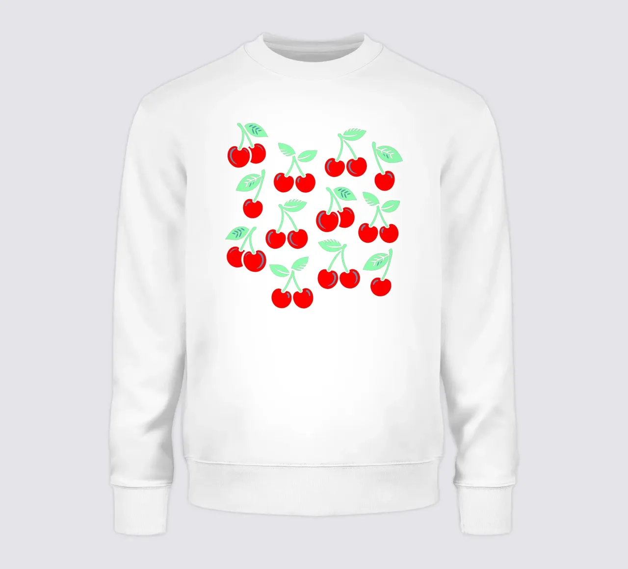 Cherries Denim Blue Sweatshirt von SilverPegasus