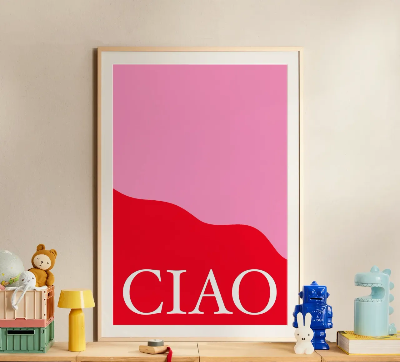 CIAO Pink and Red Art carta hahnemühle da GraceDigitalArtCo