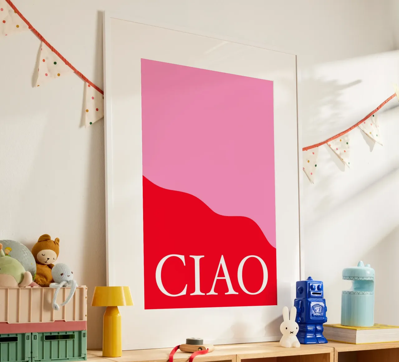 CIAO Pink and Red Art carta hahnemühle da GraceDigitalArtCo