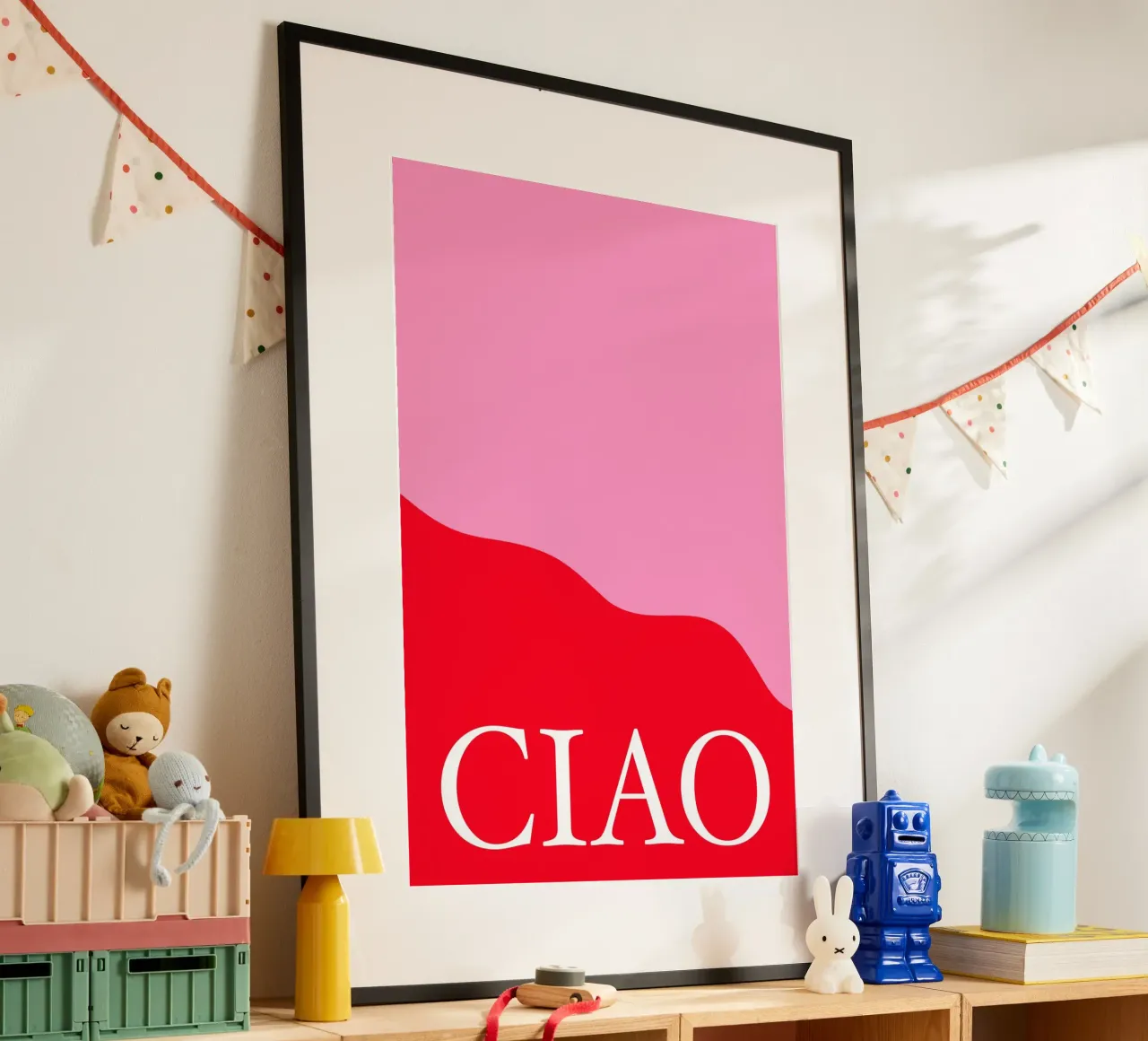 CIAO Pink and Red Art carta hahnemühle da GraceDigitalArtCo