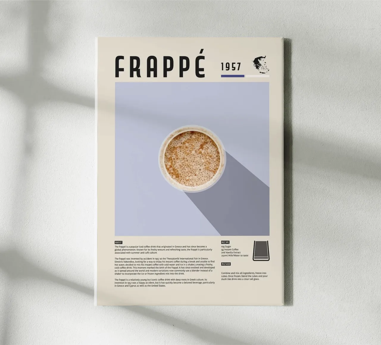 caffè freddo frappé tela con Cornice a cassetta da John C Labut