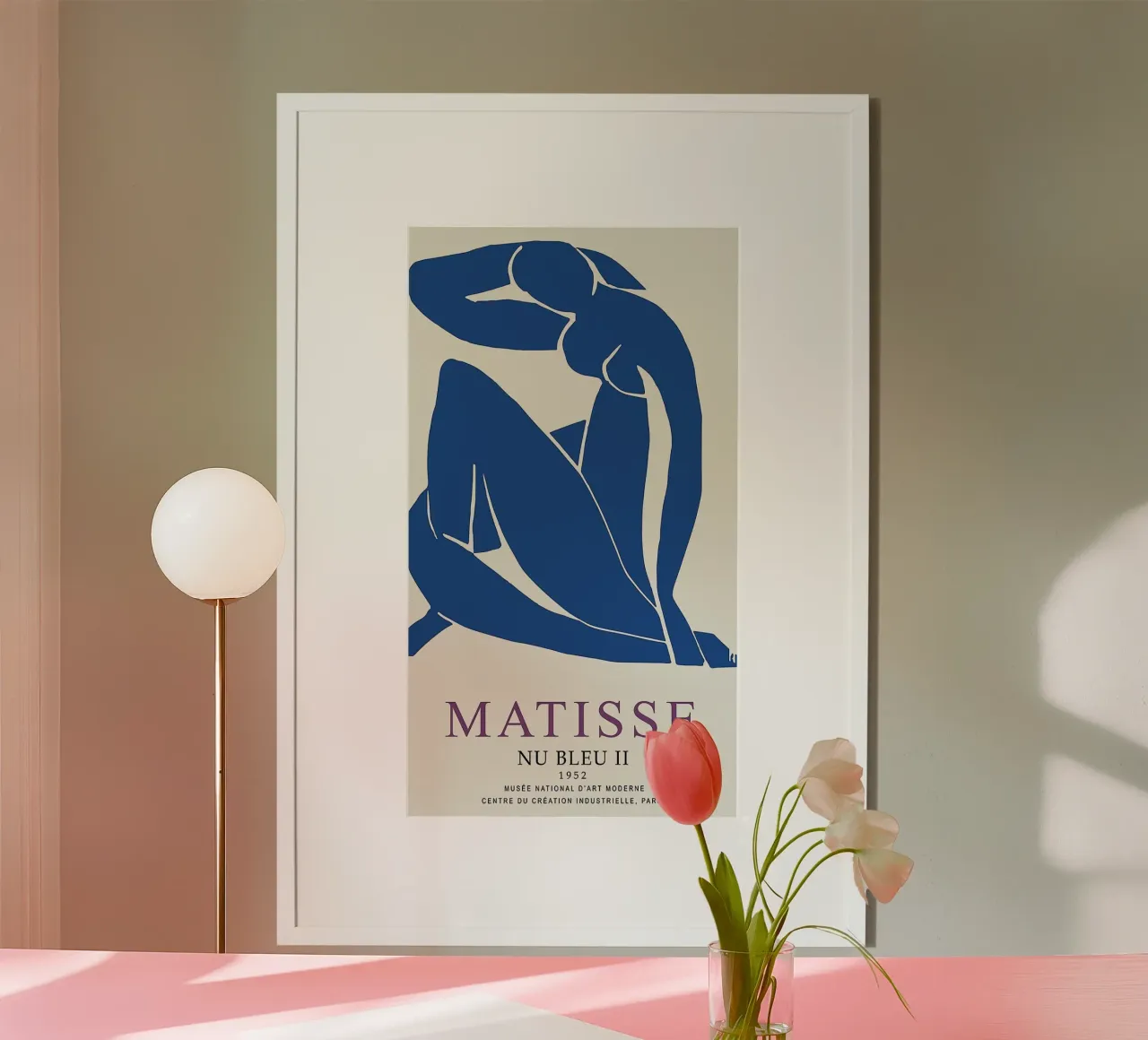 matisse-silhouette di donna in posa seduta rilassata poster con telaio in plastica da sazkia art