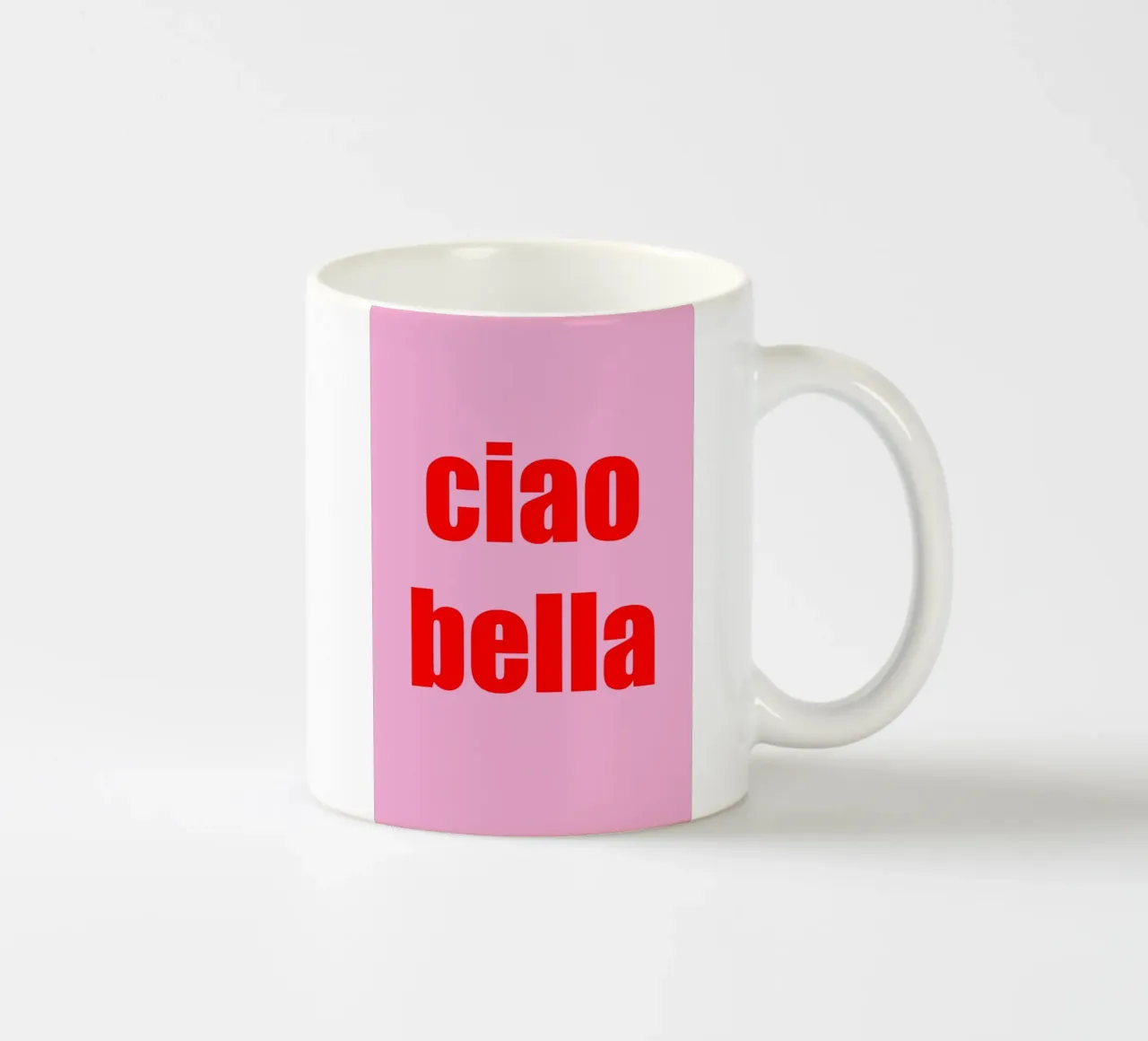 CIAO BELLA - Pink and Red Art Decor tazza in ceramica da GraceDigitalArtCo