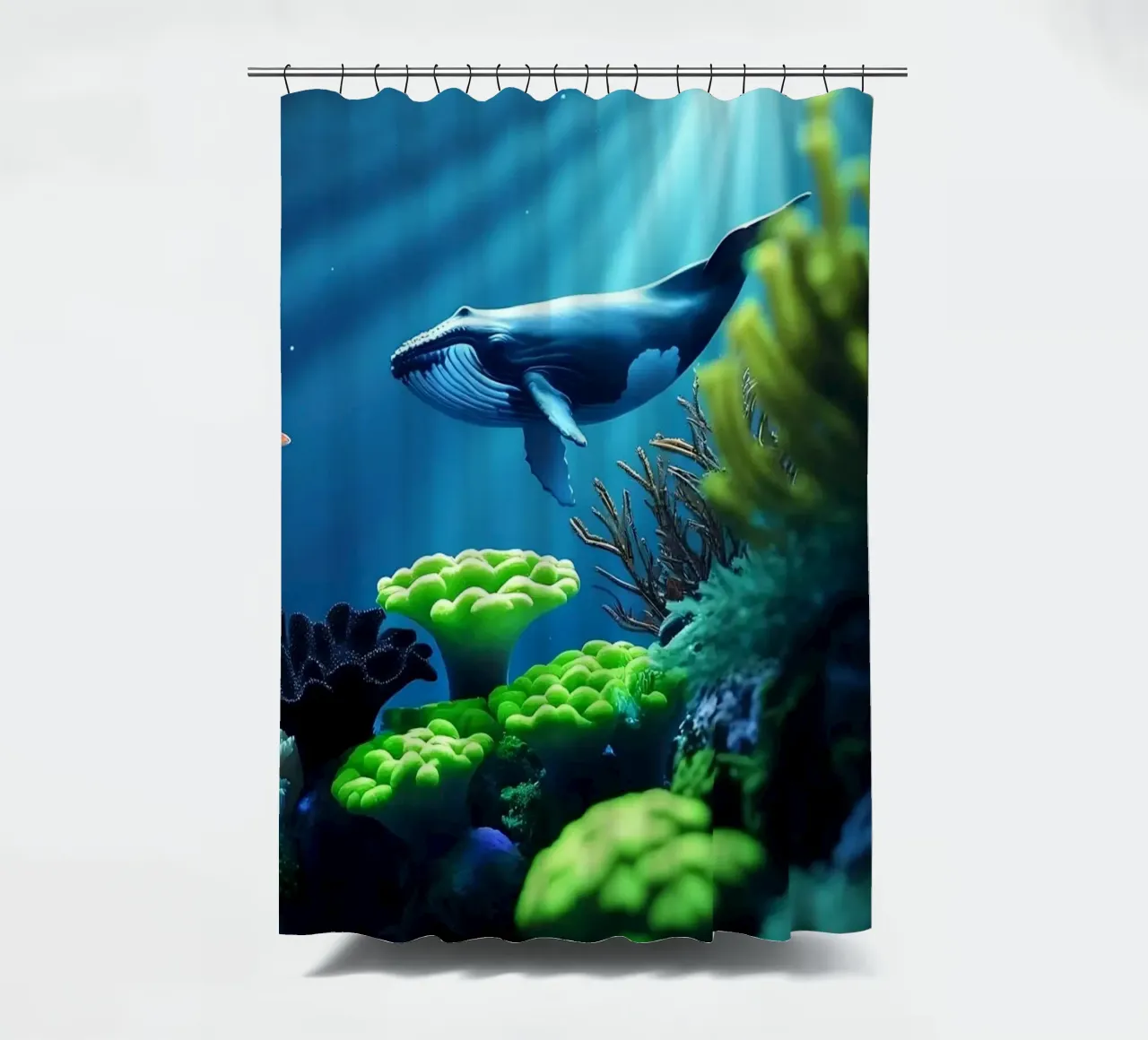 ✨🐳 Humpback Whale ✦ Silent Passage (1) 🌙 shower curtain by LUMAQUA STUDIO