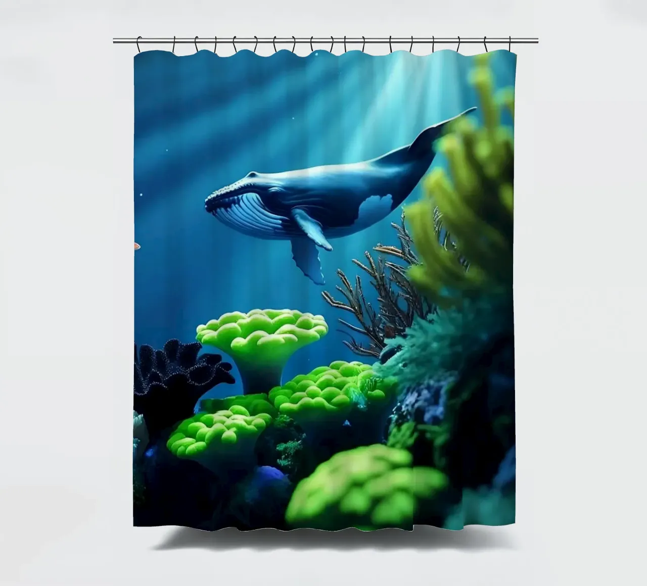 ✨🐳 Humpback Whale ✦ Silent Passage (1) 🌙 shower curtain by LUMAQUA STUDIO