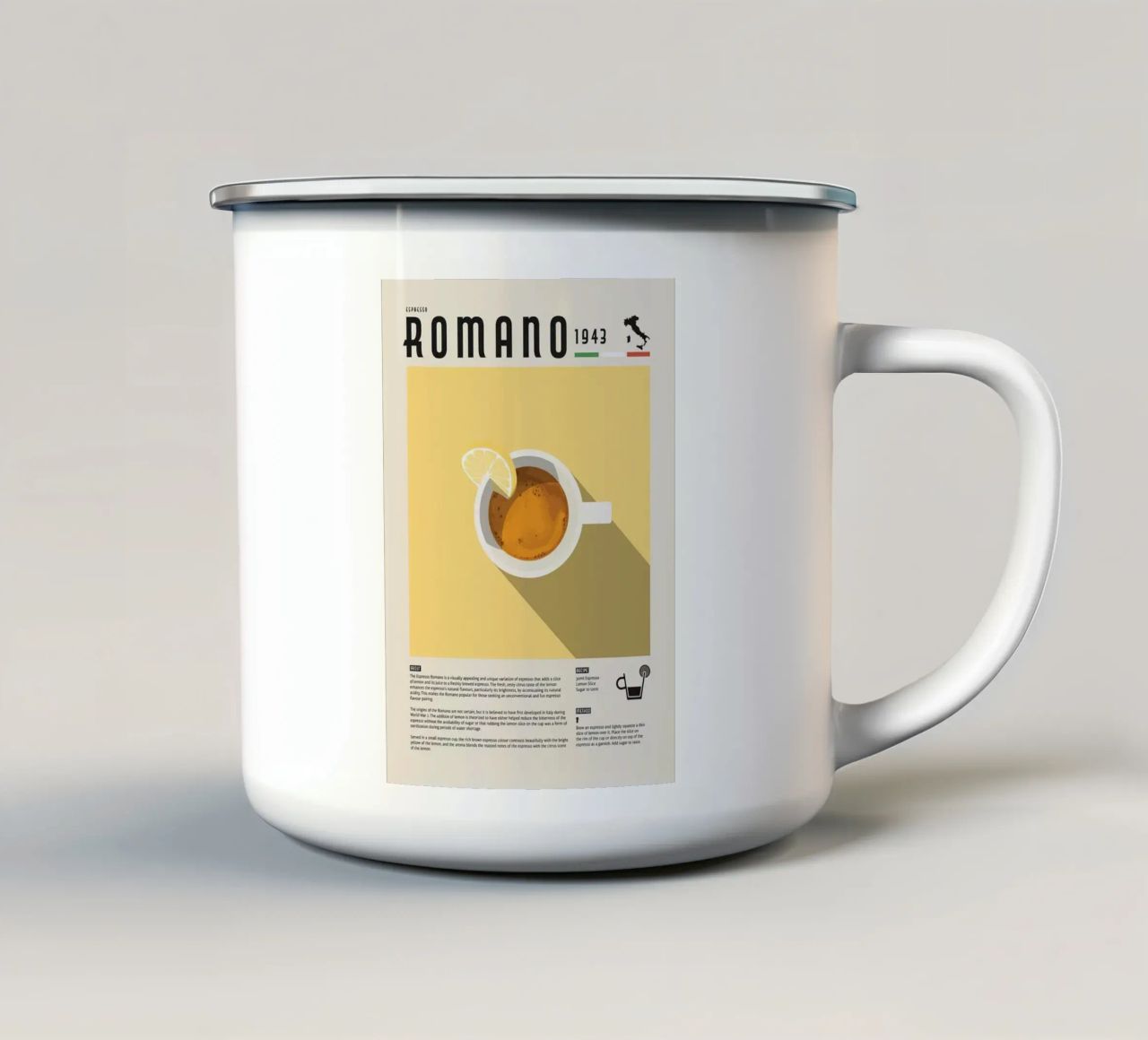 koffiebeker romano emaille mok van John C Labut