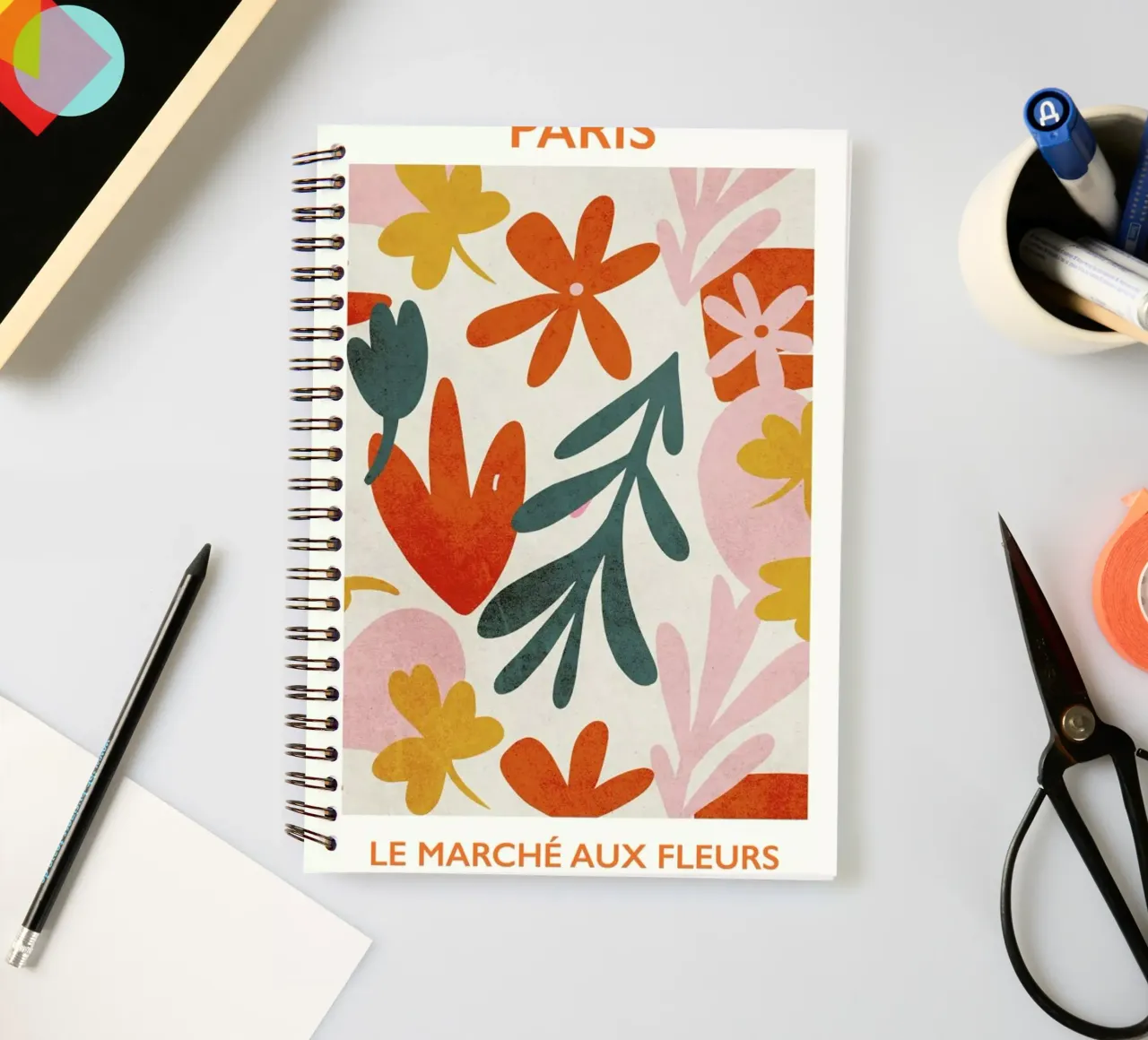 Le Marché aux Fleurs II spiral notebook by Pure