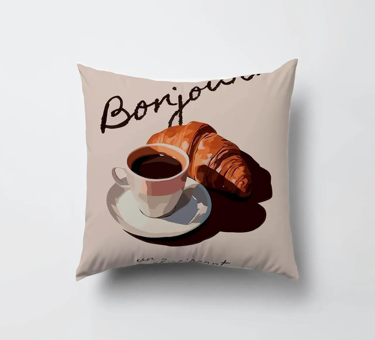 coffee cup decorative cushion by John C Labut