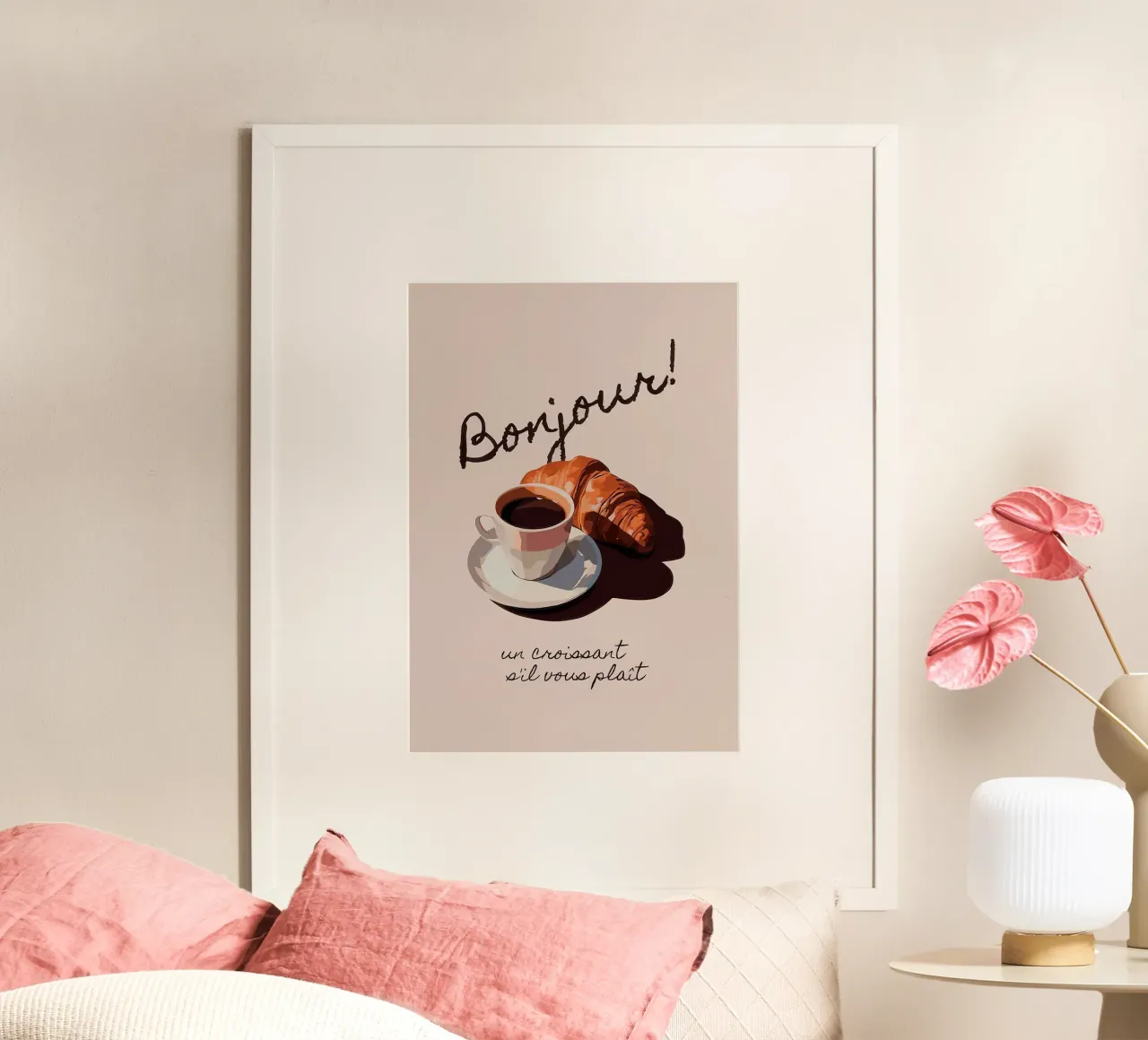 tazza da caffè poster con telaio in legno da John C Labut