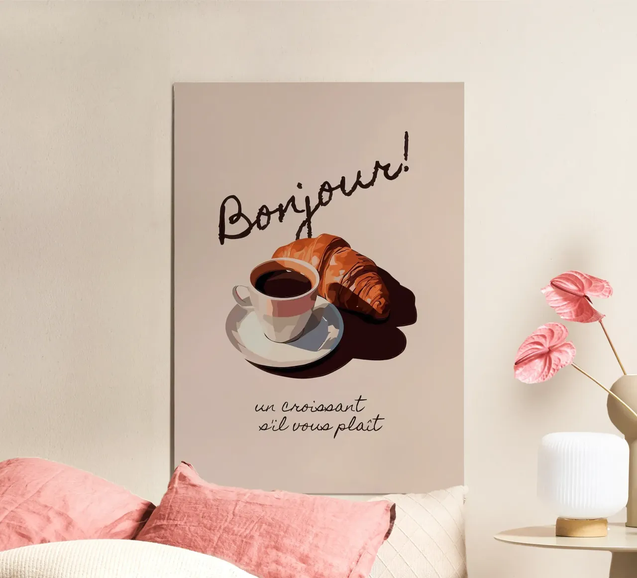 tazza da caffè poster con telaio in legno da John C Labut