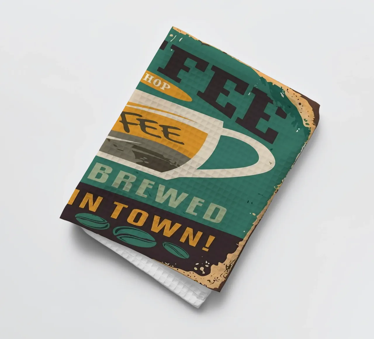 coffee cup tea towel by John C Labut