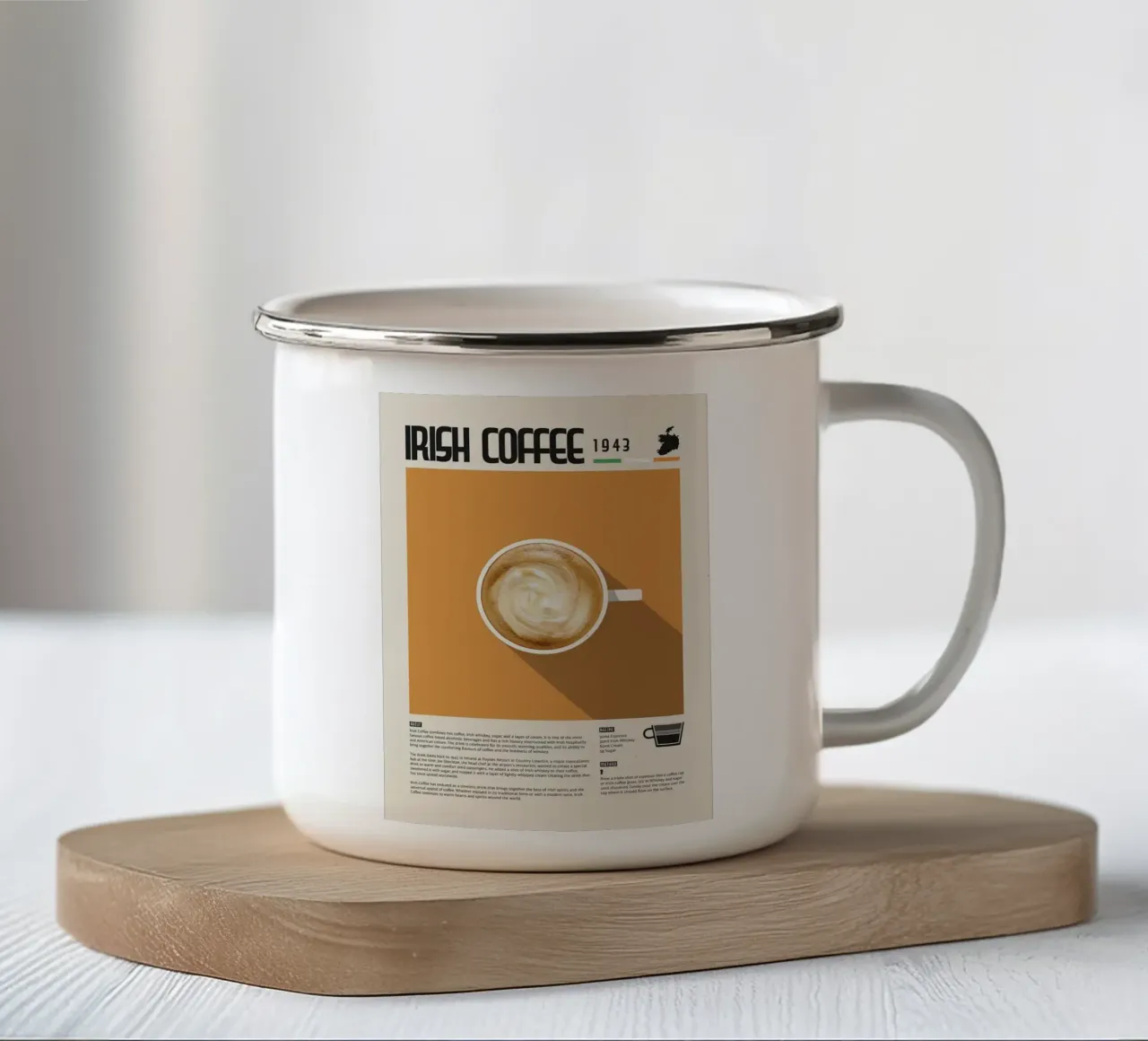 caffè irlandese tazza in smalto da John C Labut