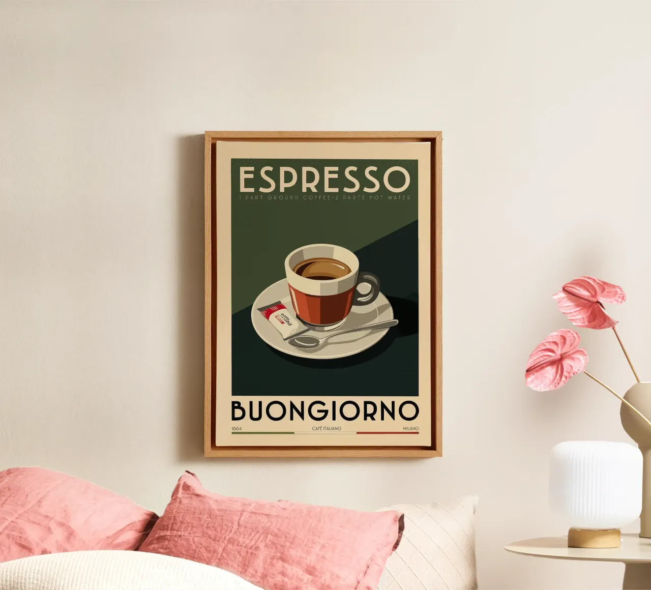 espresso coffee tela con Cornice a cassetta da John C Labut