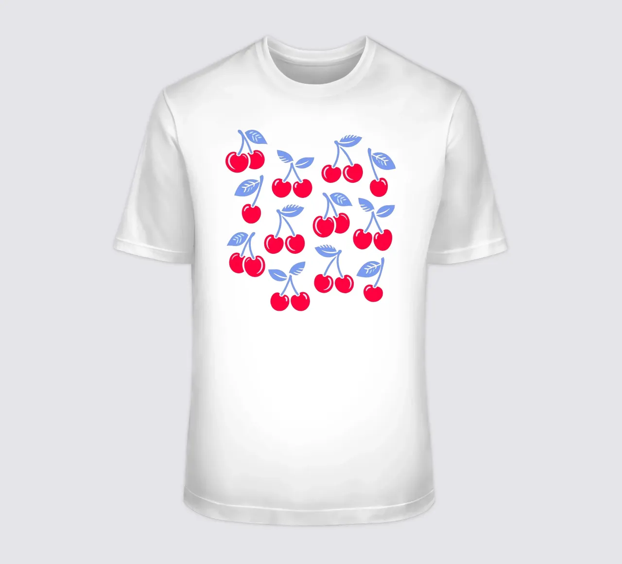 Cherries Light Blue t-shirt by SilverPegasus