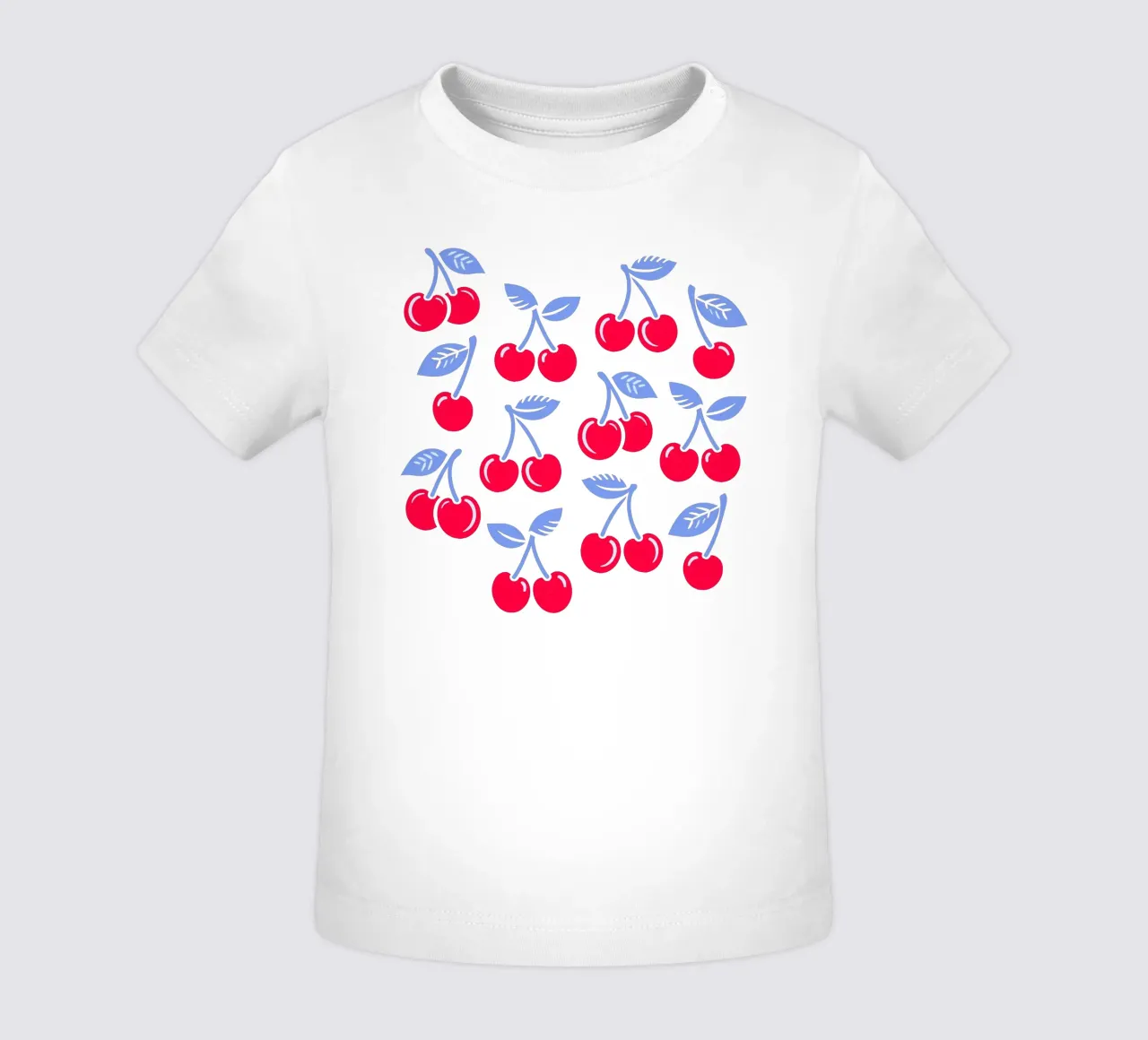 Cherries Light Blue baby t-shirt by SilverPegasus