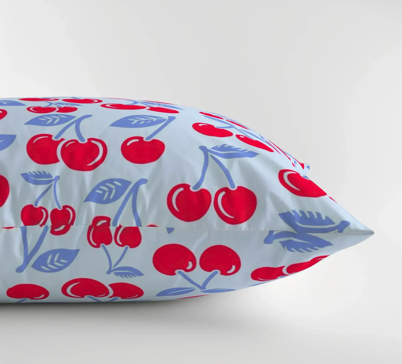 Cherries Light Blue decorative cushion by SilverPegasus