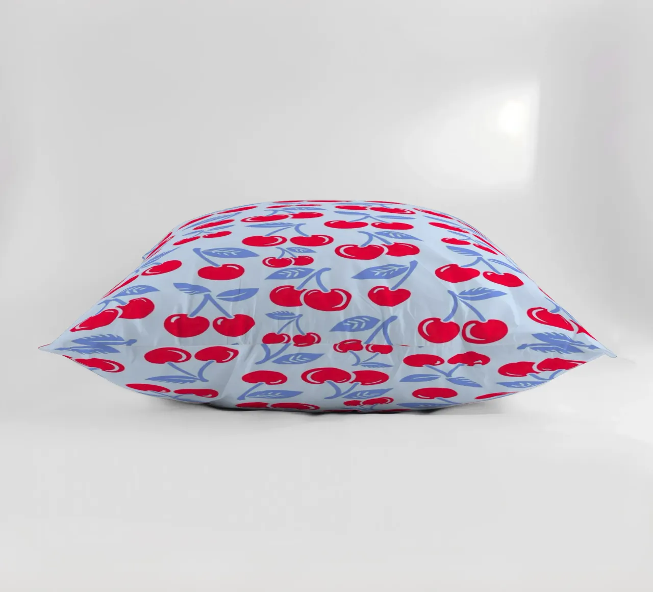 Cherries Light Blue decorative cushion by SilverPegasus
