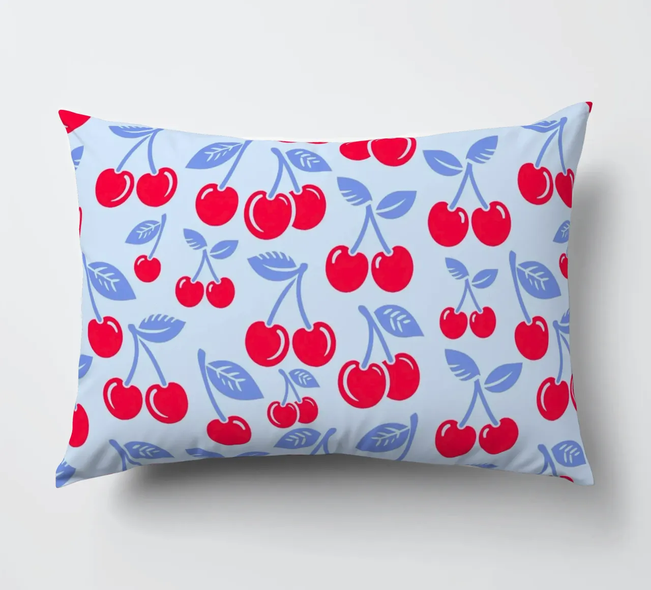 Cherries Light Blue decorative cushion by SilverPegasus