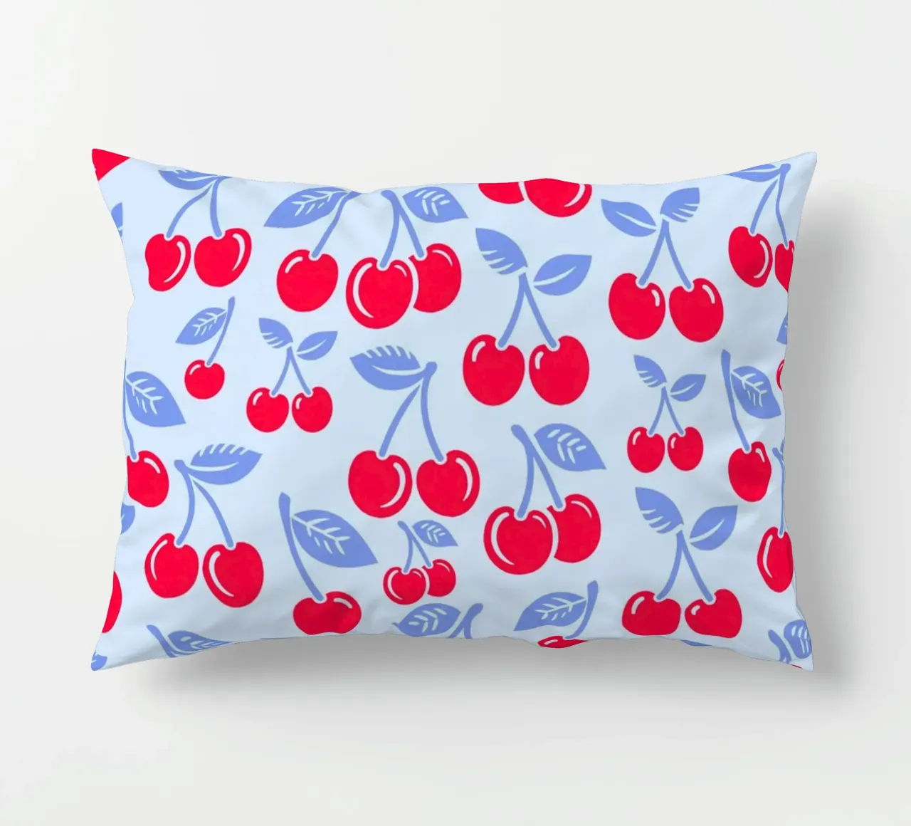 Cherries Light Blue decorative cushion by SilverPegasus