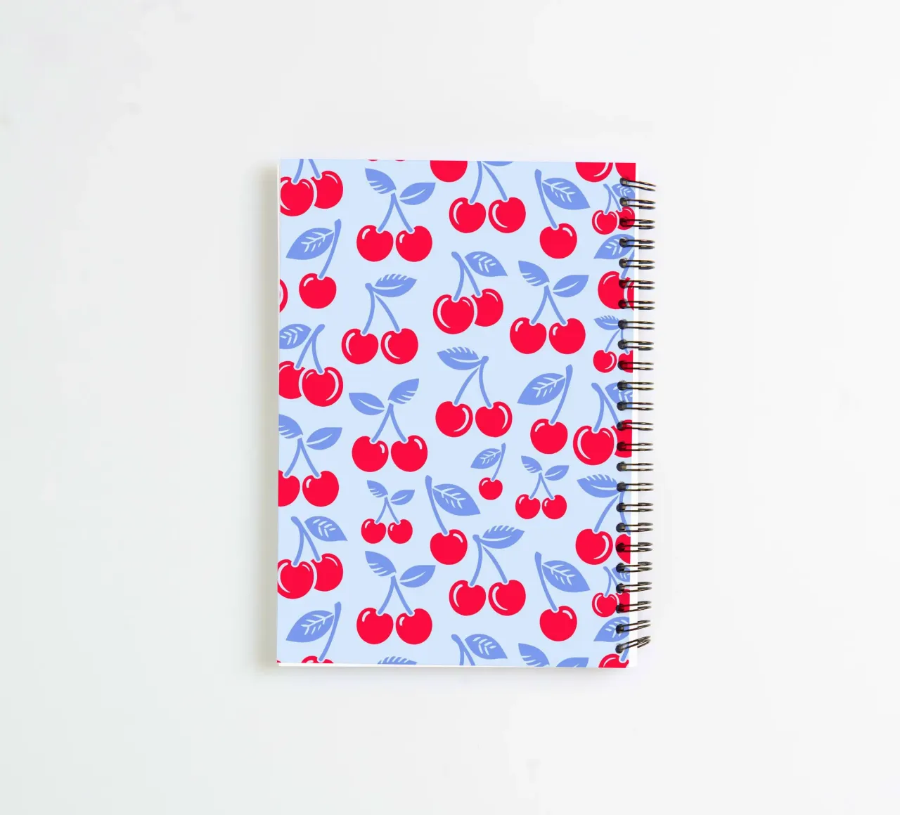 Cherries Light Blue spiral notebook by SilverPegasus
