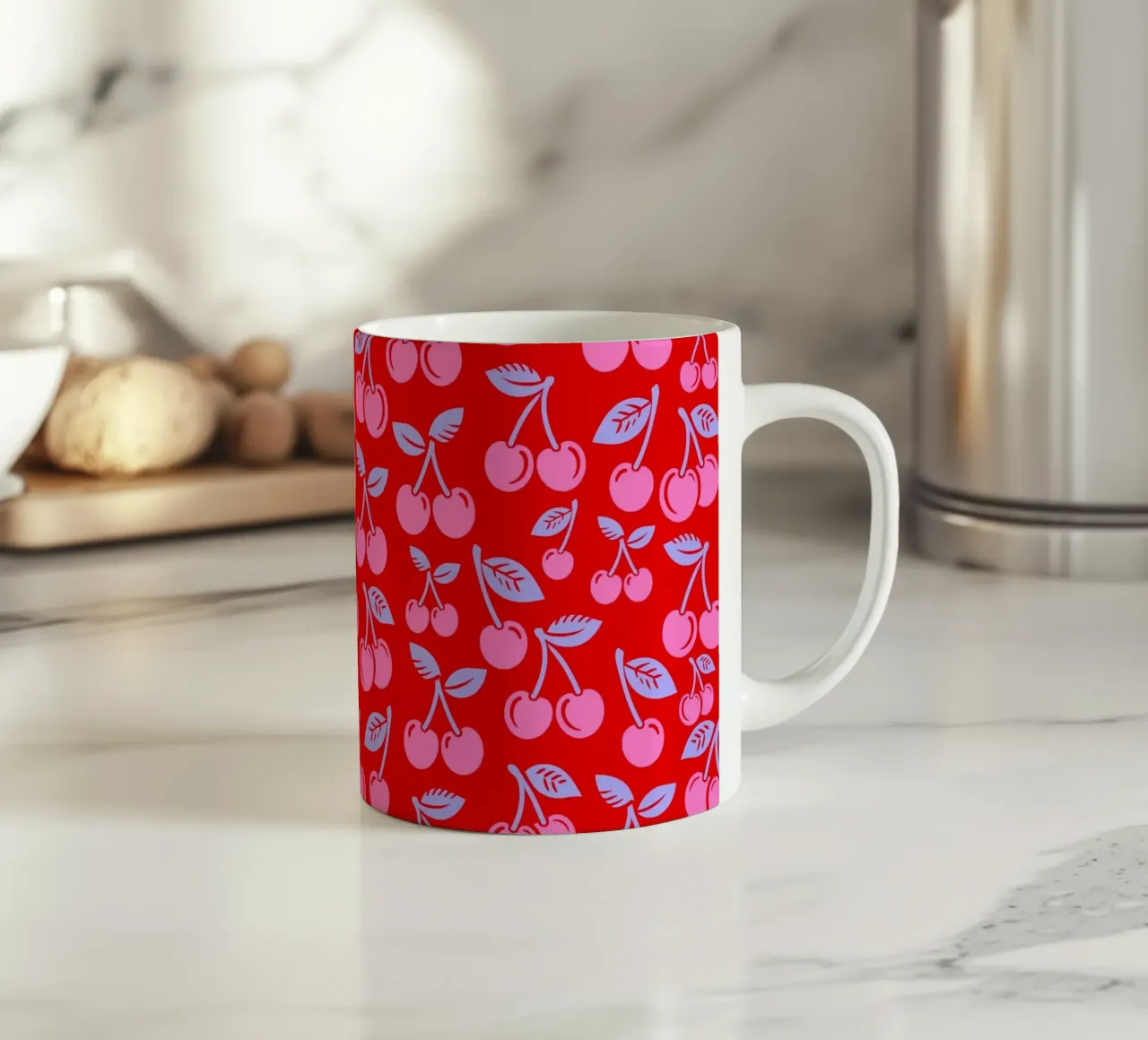 Ciliegie Rosso Blu e Rosa tazza in ceramica da SilverPegasus
